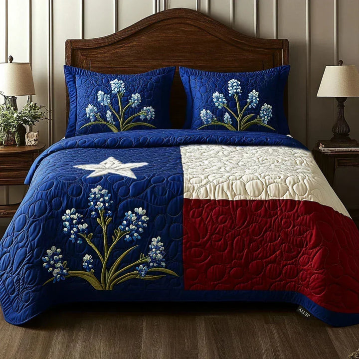 Ensemble de literie matelassé 3 pièces – Fierté du Texas