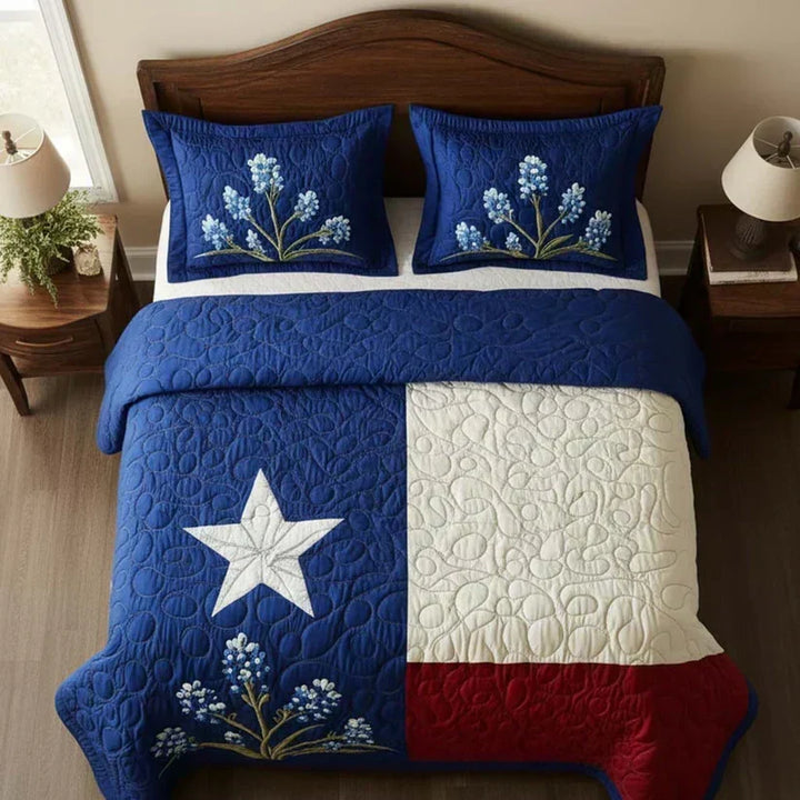 Ensemble de literie matelassé 3 pièces – Fierté du Texas