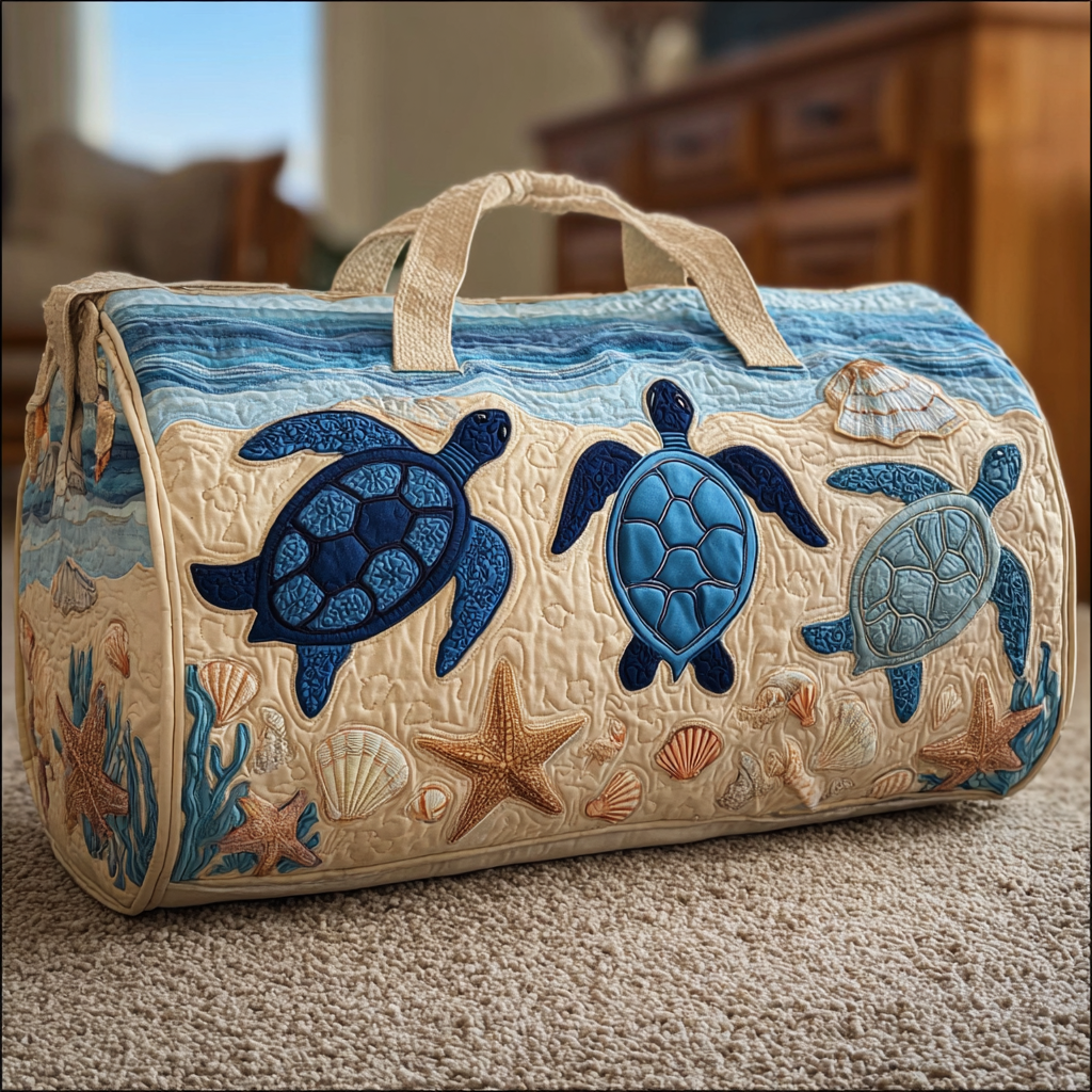 Sac de voyage matelassé – Tortue rêveuse