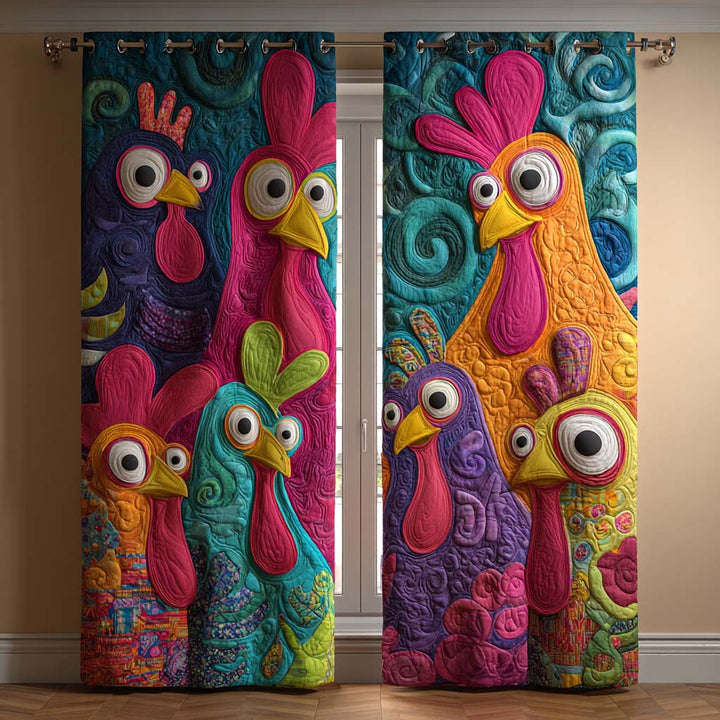 Rideaux matelassés – avec un coq folklorique vif NCU0XD2113