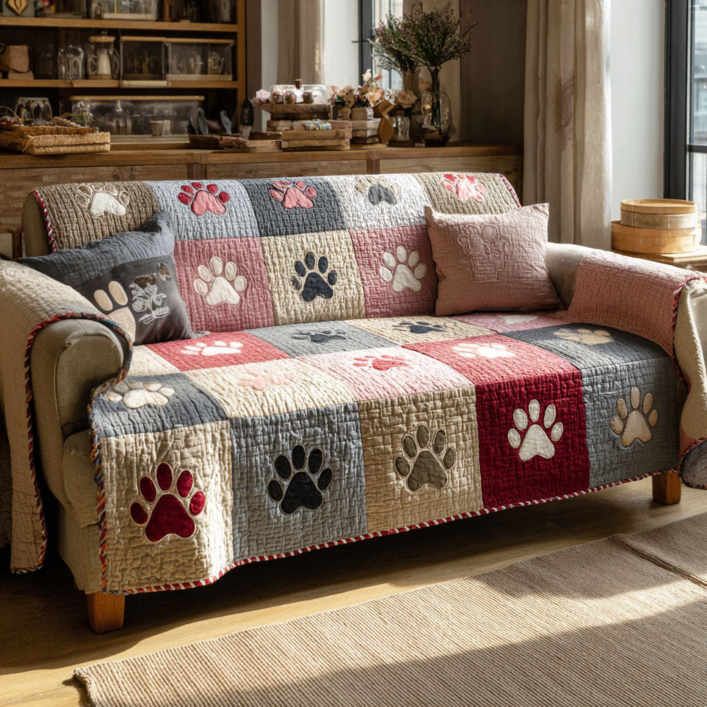 Housse de canapé matelassée – avec empreintes de pattes NCU0VT363