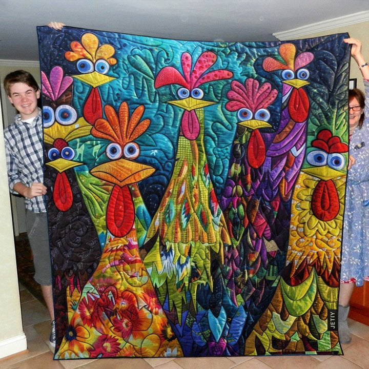 Couverture matelassée – avec des poules fantaisie NCU0PT040