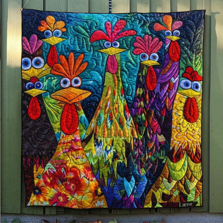 Couverture matelassée – avec des poules fantaisie NCU0PT040