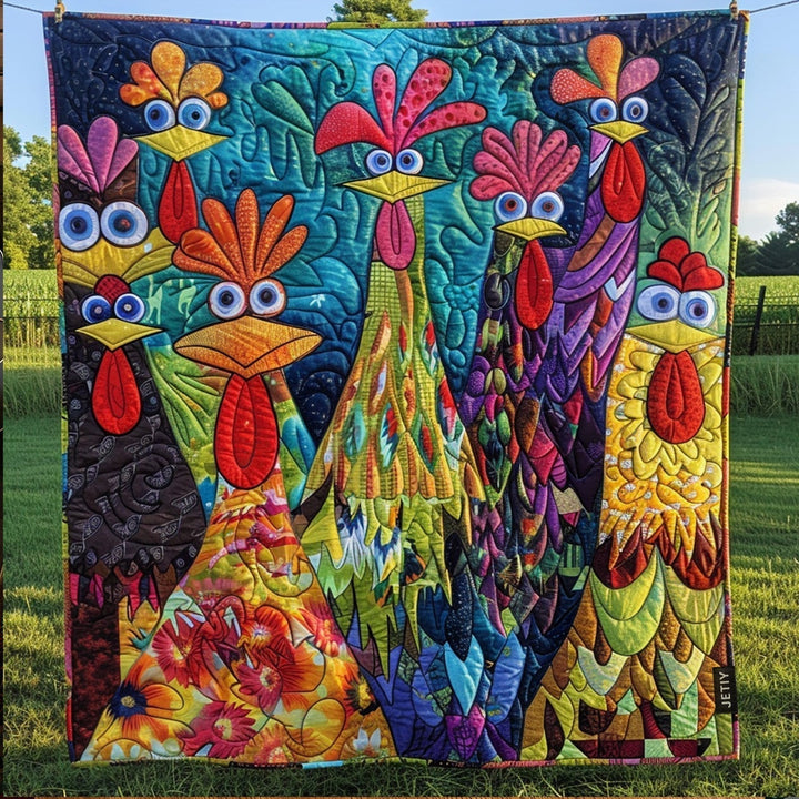 Couverture matelassée – avec des poules fantaisie NCU0PT040