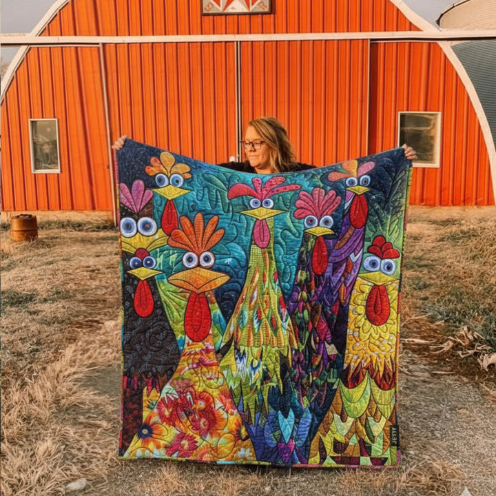 Couverture matelassée – avec des poules fantaisie NCU0PT040