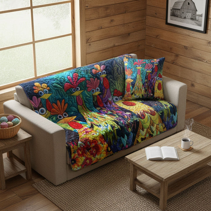 Couverture matelassée – avec des poules fantaisie NCU0PT040