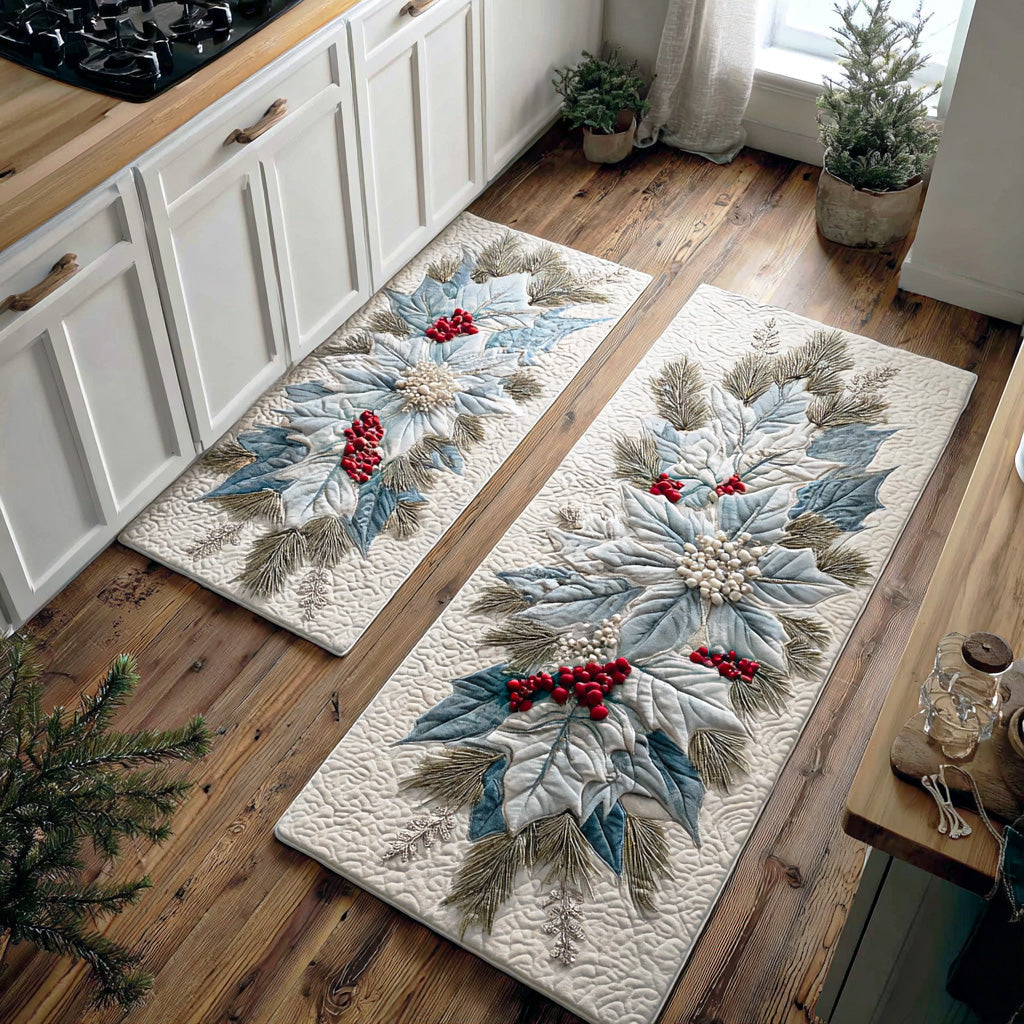 Tapis de cuisine antidérapant – Charm Poinsettia Hiver NCU0TD1728