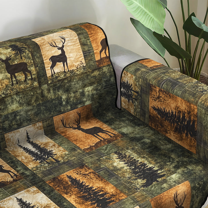 Housse de canapé matelassée – avec un élégant motif forêt NCU0PT940