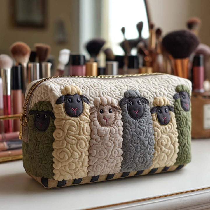 Trousse de maquillage matelassée avec des moutons NCU0VT287