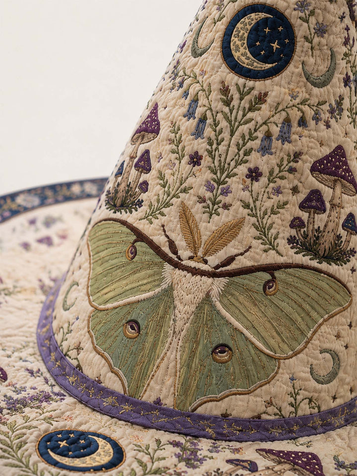 Chapeau de sorcière matelassé fait main – Monde fantastique botanique dans le style maison de campagne