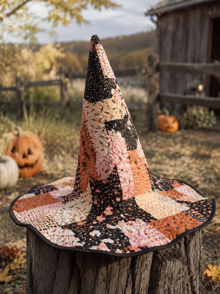 Chapeau de sorcière matelassé fait main – Patchwork d'Halloween mignon
