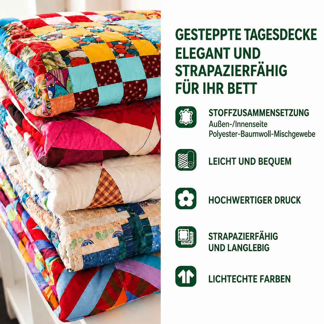 Ensemble de literie matelassé 3 pièces – Coqs au lever du jour