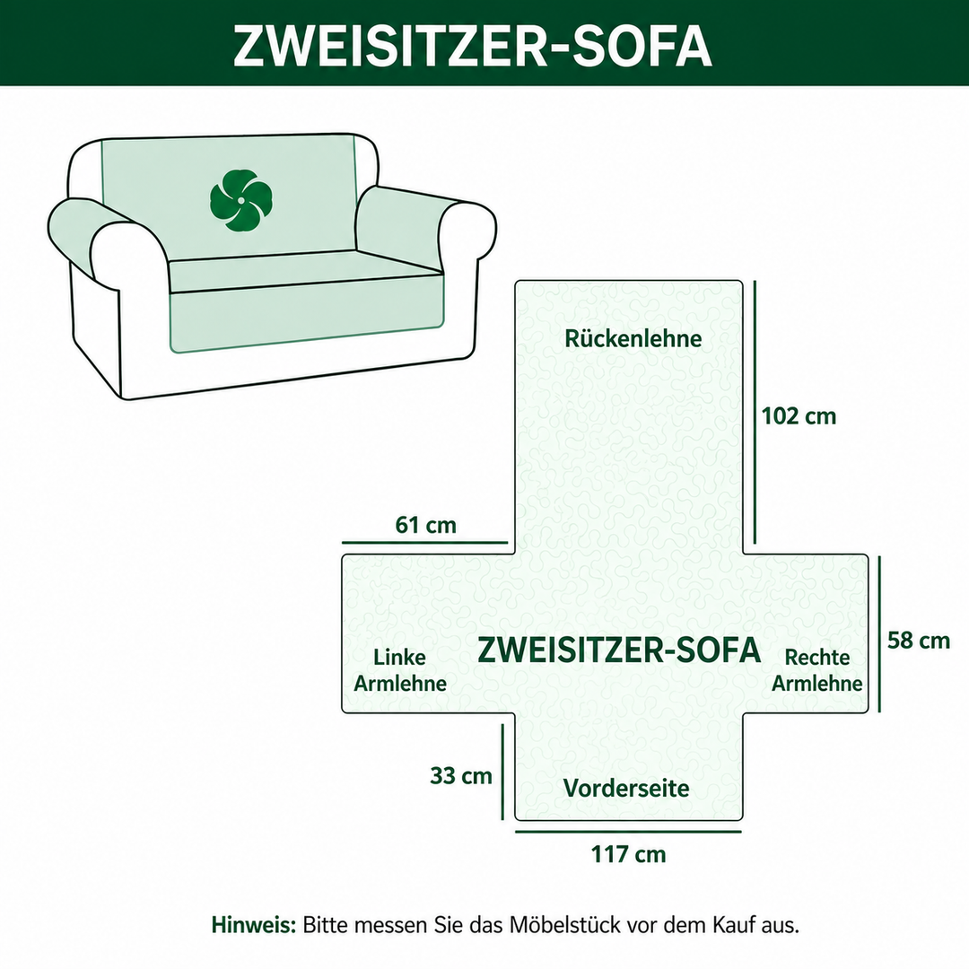 Housse de canapé matelassée – avec patte et prairie NCU0PT10889