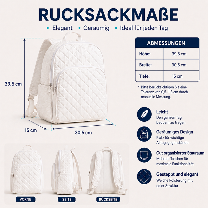 Sac à dos matelassé avec fleurs et montagnes