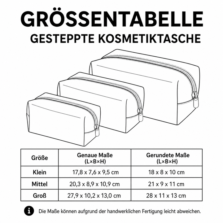 Trousse de maquillage matelassée avec motif rétro de voyage NCU0PT9434