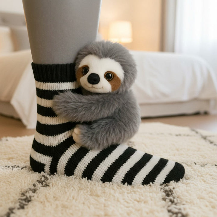 Sofía - Chaussettes rayées retroussées