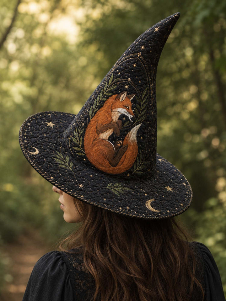 Chapeau de sorcière matelassé fait main – Renard enchanté