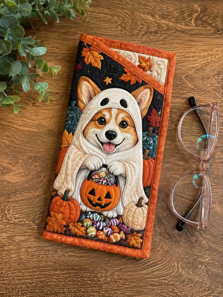 Étui à lunettes matelassé – Chiot en costume d'Halloween