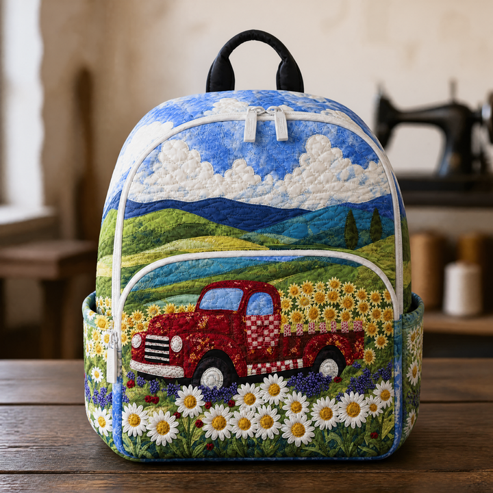 Sac à dos vintage rouge matelassé
