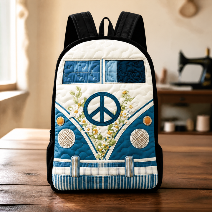 Sac à dos rétro en toile avec bretelles noires