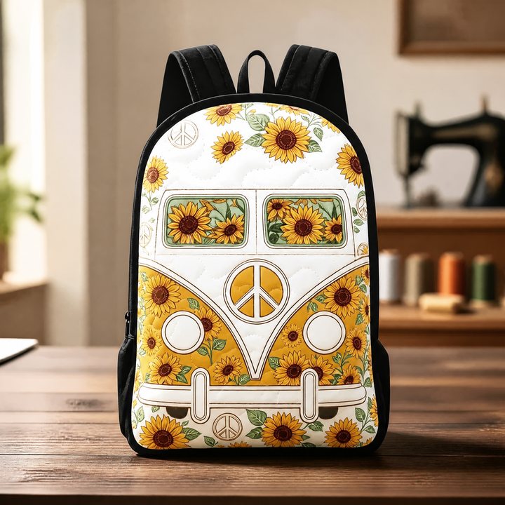 Sac à dos Hippie Van avec bretelles noires