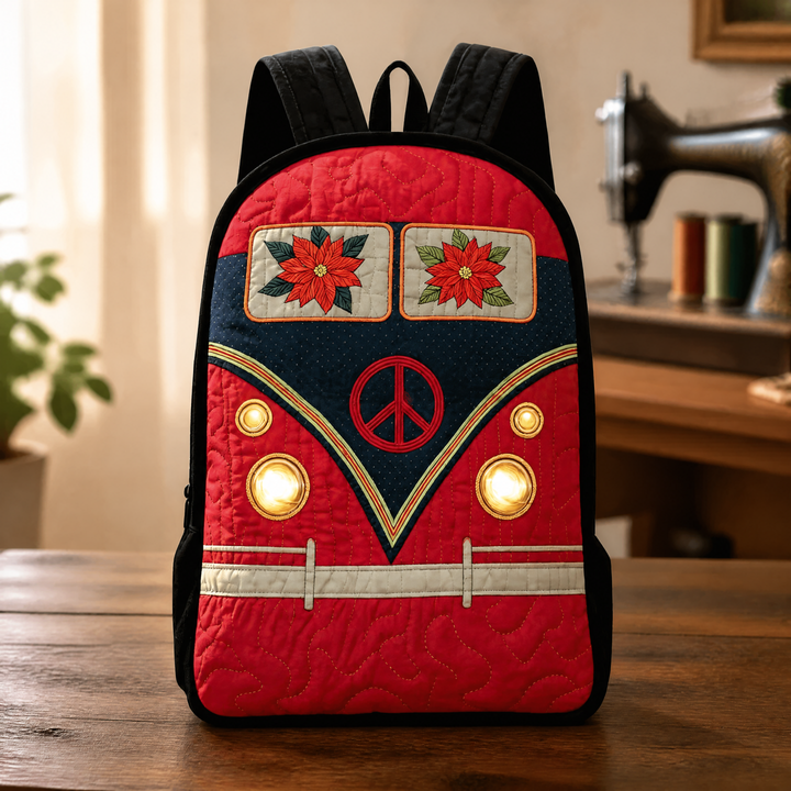 Sac à dos de Noël matelassé avec bretelles noires