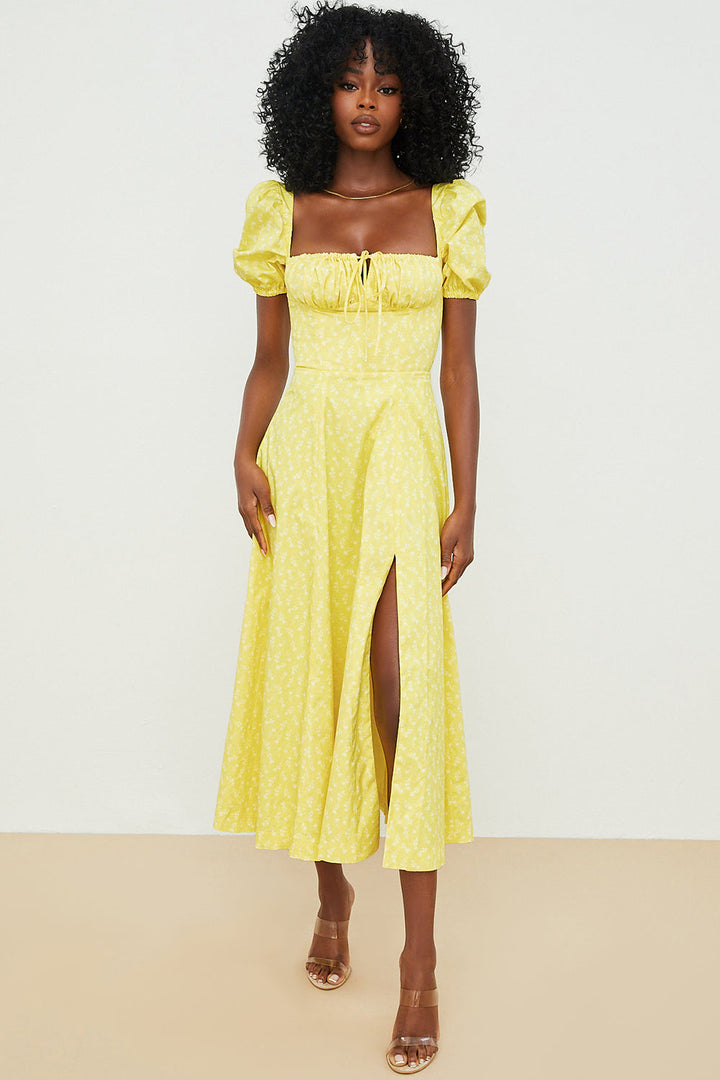 Aviana - Robe à Manches Bouffantes Bloom